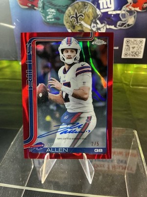 🚨🔥Josh Allen Red Lava 2/5 On Card Auto🔥🚨2025 Topps Chrome SSP‼️🏈