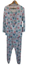 Magnetic Me Holiday Blue Sleep Pajama Set Women size M CHristmas modal lounge