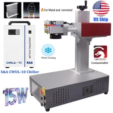 15W 355nm UV Laser Marking Engraver Machine S&A Chiller For Glass Wood Metal PVC