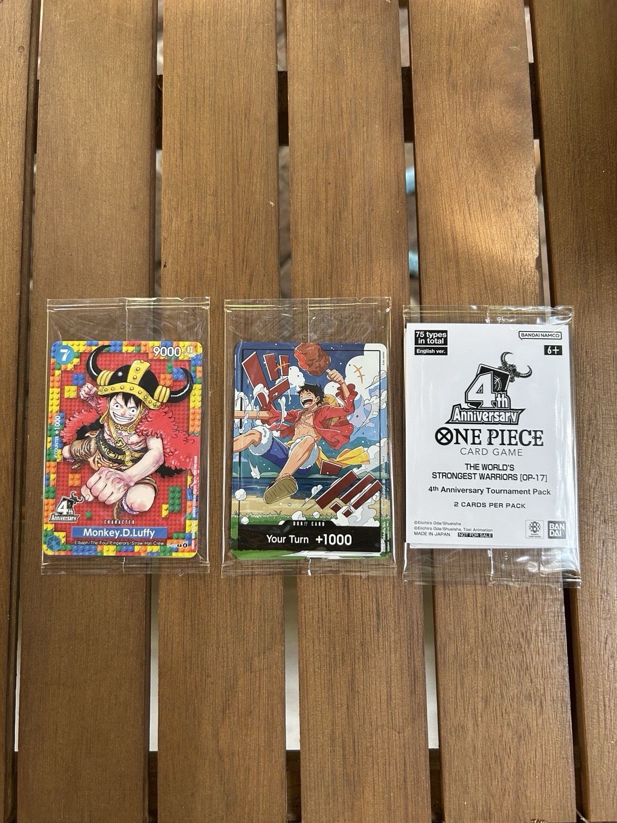 Bandai One Piece Card Game OP-17 4th Anniversary Tournament Pack Luffy P-110