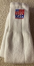Vintage 90s Style Socks Tube USA Logo White Classic Basic