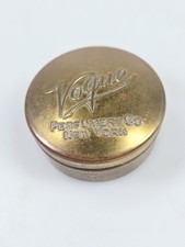 Mini lata de perfume de maquillaje vintage Vogue Perfumery New York tono dorado