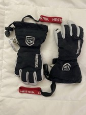 HESTRA ARMY LEATHER HELI SKI JUNIOR 5-FINGER GLOVE BLACK - SIZE 4