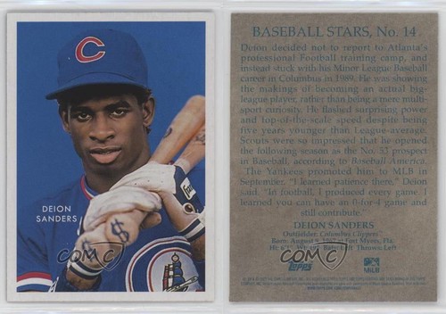 2022 Topps Heritage Minor League Edition 1953 Reprints Deion Sanders #14 09p1 - Picture 3 of 3