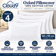 4xPillowCase-50x90Cm-800 ThreadCount 100% EgyptianCotton -SoftOxford Pillowcover