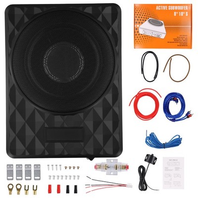 10'' 1000W Untersitz-Aktiv-Subwoofer + Kabelset Auto Verstärker Lautsprecher DE