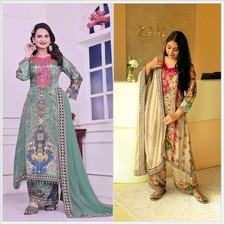 Pure Heavy Chinon Silk Wine Salwar Kameez With Dupatta For Women Wedding Wear
