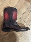 Lucchese Men's Pull-On Western Cowboy Boots Leather Black/Burgundy/Red 10B — photo 2