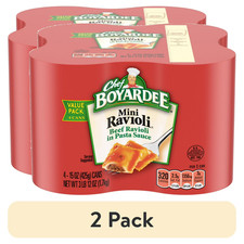 2 pack Chef Boyardee Mini Ravioli, Beef Ravioli in Pasta Sauce, 15 oz. Can