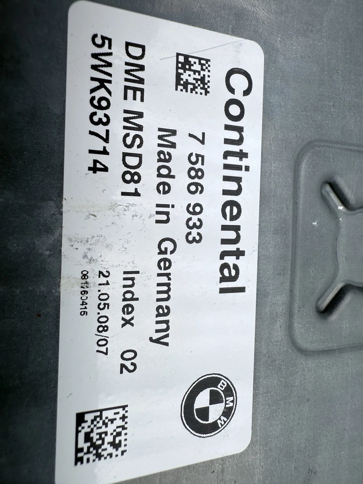 2007-2010 BMW 135i 335i 535i ECU ENGINE CONTROL MODULE UNIT MSD81 7586933 OEM - Image 3 of 4