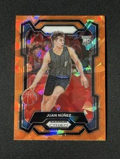 2024 Panini Prizm Draft Picks - Juan Nunez Orange Cracked Ice Prizm (RC) Spurs