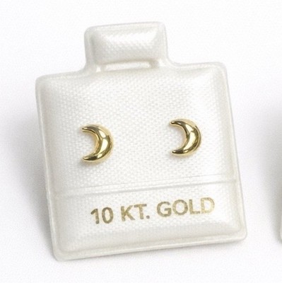 10K Massiv Gold Mond Schraubverschluss Ohrstecker | Neu Baby Kinder Zierlich Luxus Gold 