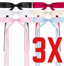 3X Satin Hair Bows with Metal Clips and Tassels - Bowknot Hair Barrettes... 303