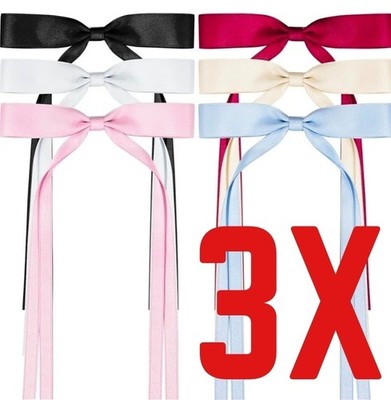 3X Satin Hair Bows with Metal Clips and Tassels - Bowknot Hair Barrettes...  81