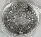 2 oz .999 Fine Silver Aztec Calendar IN A CAPSULE FREE SHIPPING IN THE USA WOW!