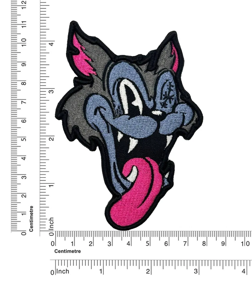 Crazy Wolf 3D Embroidered Patches Sew-On Iron-On Patches Premium Patches - Image 3 of 3