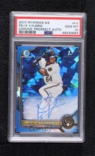 2022 Bowman Sapphire Edition Chrome Prospects Felix Valerio PSA 10 Auto 0ft3