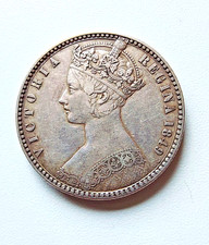 1849 Gothic Victoria Silver Godless Florin - Highly Collectible- High grade.