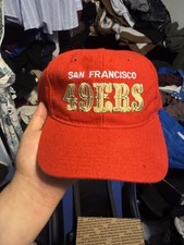 VINTAGE 49ERS SNAPBACK HAT STARTER 1990s WOOL NFL  Football Trucker Cap Red Cali