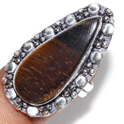 925 Silver Plated Tiger Eye Jewellery Ring Handmade Gemstone Size Us 6 GW