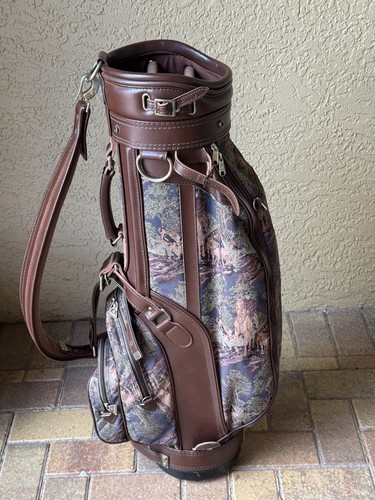 DAIWA COACH GOLF BAG "HUNTING SCENE" TAPESTRY 3 WAY WITH MATCHING RAIN COVER. - Picture 4 of 18