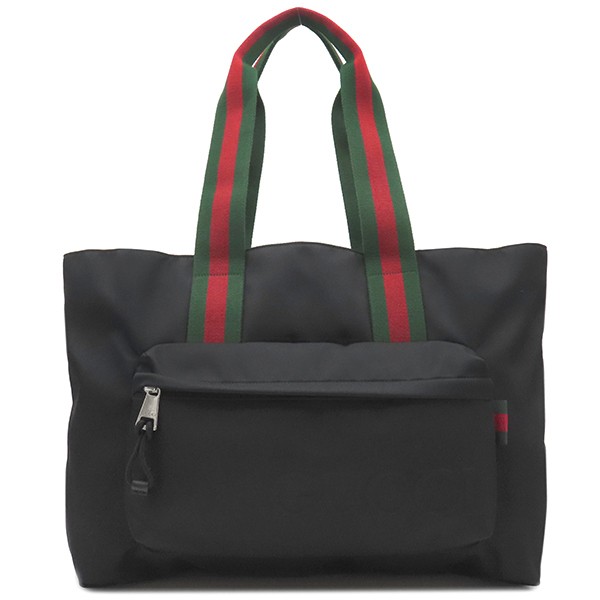 GUCCI Black Nylon Logo Large Travel Tote Shoulder Bag 802172 283367