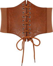 Corset Belt for Women, Lace up Elastic Waist Belt,Tied Waspie Corset Belts for W