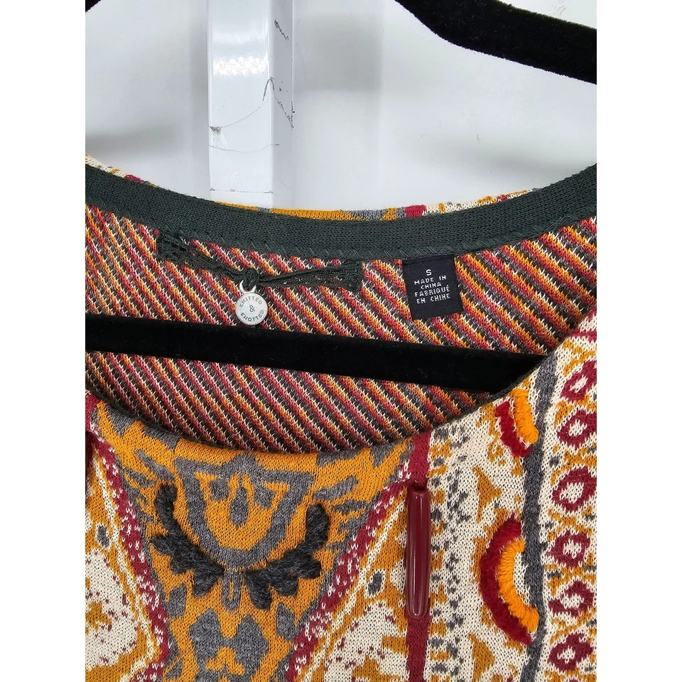 Anthropologie Knitted & Knotted Beaded Lanka Boho Sweater Dress Sz S Green Knit - Image 3 of 4