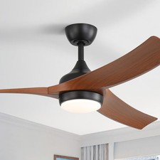 Reversible ABS Blades 52in Black Ceiling Fan with Lights and Remote 6 Speeds