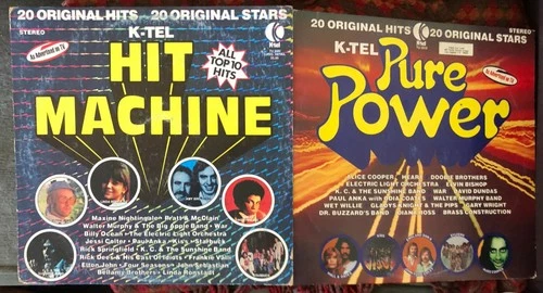 K-TEL 2 x 12" LP LOT Vinyl V/A both w/ KISS HIT MACHINE + PURE POWER Elton John
