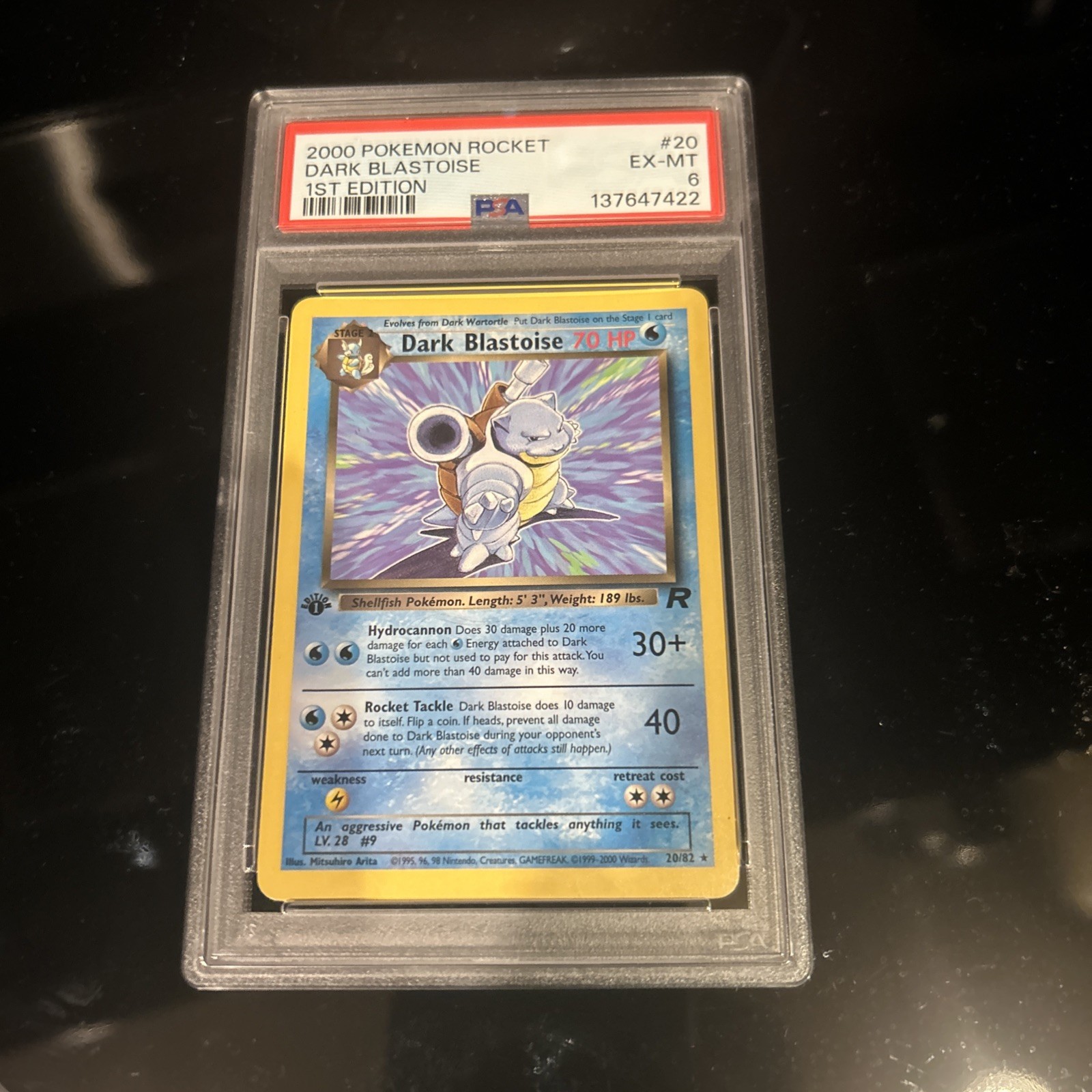 2000 POKEMON ROCKET 1ST EDITION #3 DARK BLASTOISE-HOLO PSA 6