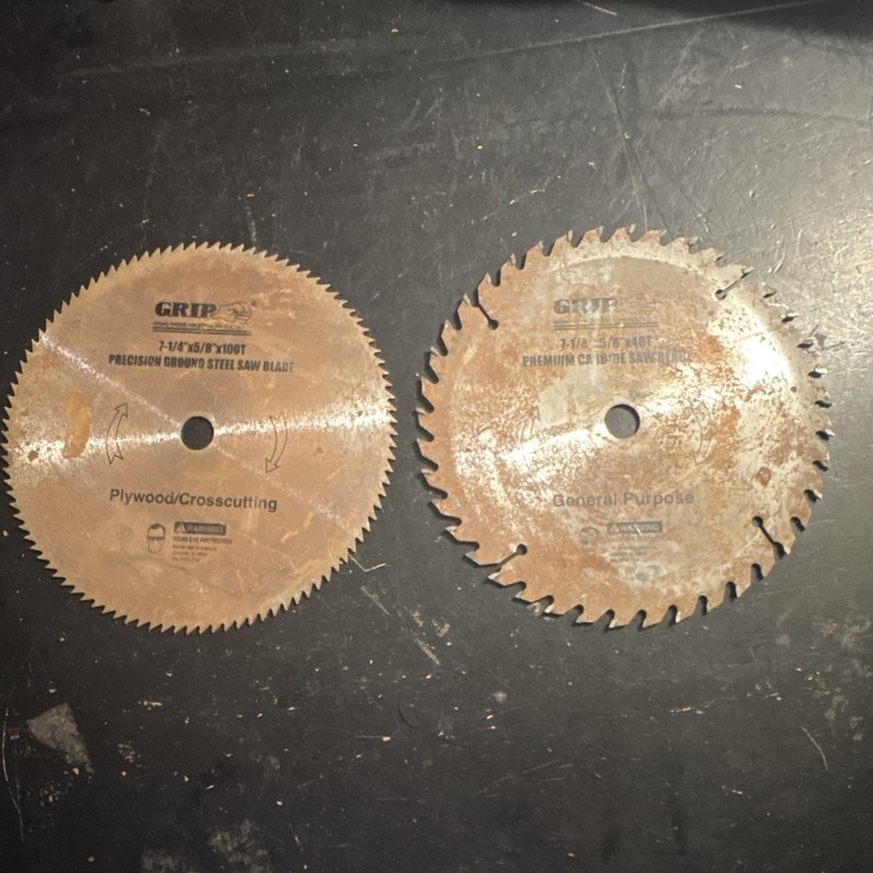 Grip-Brand 7-1/4” Steel Circular Saw Blades (2) New