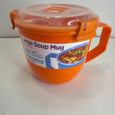 Sistema Microwaveable 900mL Soup Mug, Large Microwave Container w Steam Vent Lid