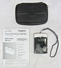 Olympus Stylus 850 SW Black Zoom 8mp; Battery, Card, Manual, Case, NO Charger OK