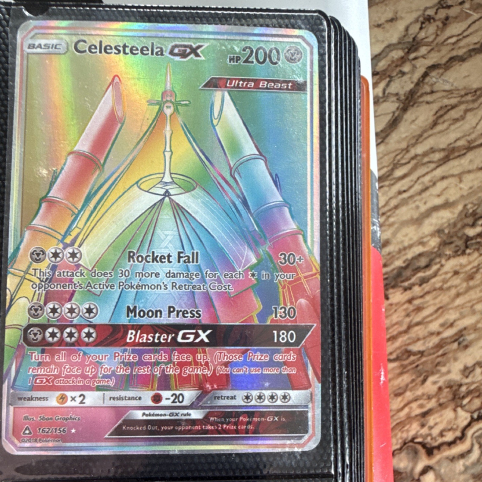 Celesteela GX Secret Rare 162/156 Sm-Ultra Prism Full Art Holo Ultra Beast