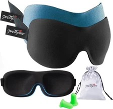 PrettyCare 3D Sleep Mask 2 Pack,Eye Mask for Side Sleeper 3D Contoured Sleeping