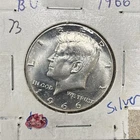 1966 P Kennedy Half Dollar 40% Silver 50¢ US Coin UNC #234
