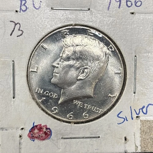 1966 P Kennedy Half Dollar 40% Silver 50¢ US Coin UNC #234