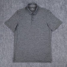 Vineyard Vines Polo Shirt Mens Medium Gray Striped Performance Golf Polyester