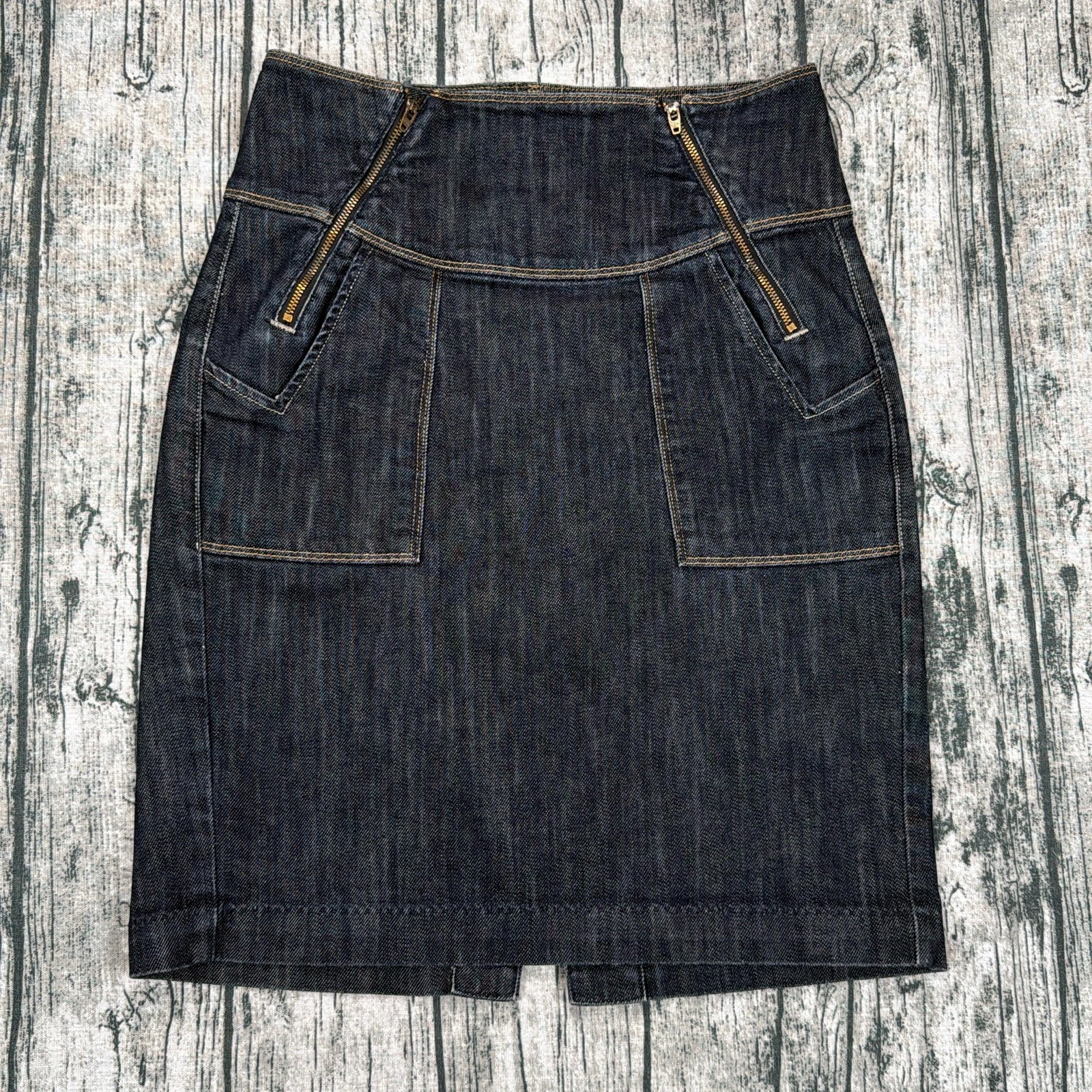 Citizens of Humanity High Waist Double Zip Denim Pencil Skirt 28