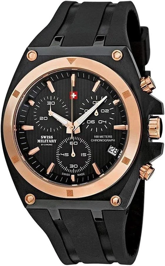 Swiss Military by Chrono Herren-Chronograph (SM34021.05) Armbanduhr Gold/Schwarz - Bild 1 von 4