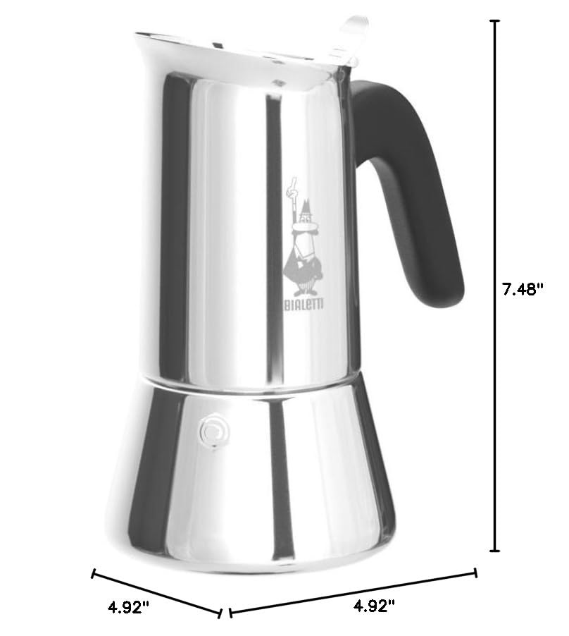 Bialetti Venus 4-Cup Stainless Steel Induction-Capable Stovetop Espresso Maker,