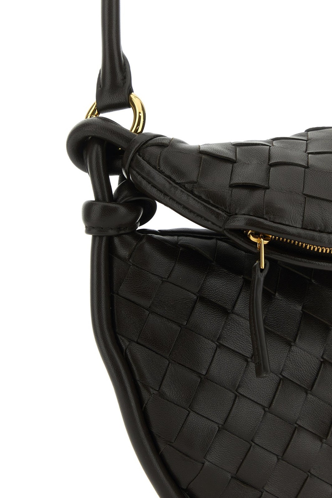 BOTTEGA VENETA Gemelli Small Dark Brown Intrecciato Leather Shoulder Bag New image 4