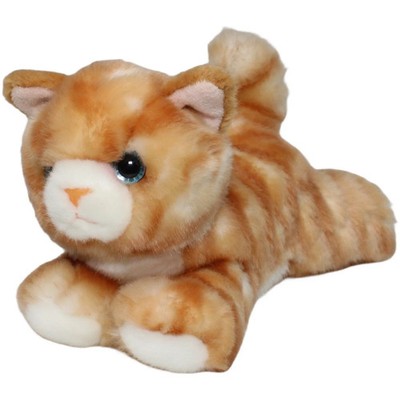 Aurora Katze Kuscheltier 20 cm orange beige weiß liegend gebraucht