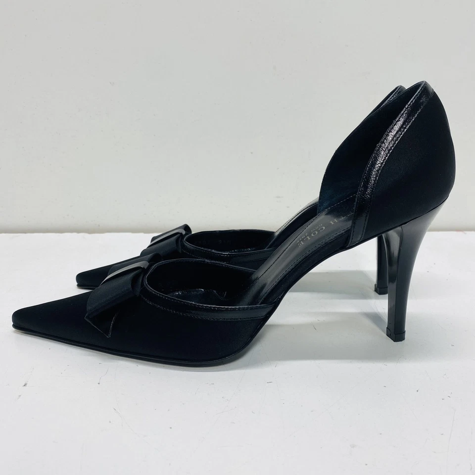 Kenneth Cole Mujer Negro Cuero Sólido Arco Zapatos de salón Talla 8.5 Foto 2 de 4