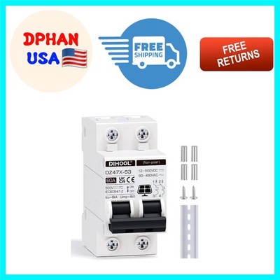 High-Quality 60 Amp Solar Disconnect Switch - Includes DIN Rail & Mounting Gear