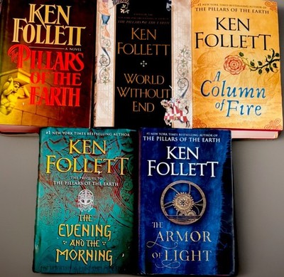 Ken Follett Pillars/Knightsbridge 5 HC Set VG+ /Pillars Earth World End Column
