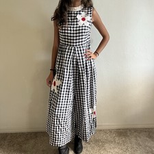 Vintage I.MAGNIN 1960s/1970s Gingham Checkered Wide Leg Jumpsuit