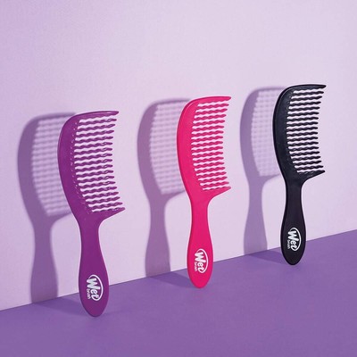 WET BRUSH DETANGLING COMB, BLACK, PINK AND PURPLE - WIDE TOOTH HAIR DETANGLER