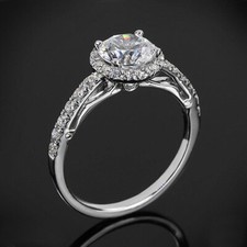 1.48Ct White Round CZ Engagement Wedding Ring In Solid 925 Sterling Silver